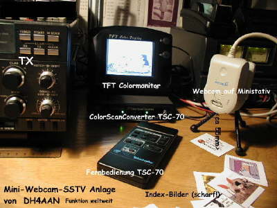 Wim, DH4AAN zeigt mit seiner Mini-Webcam-SSTV-Anlage”,